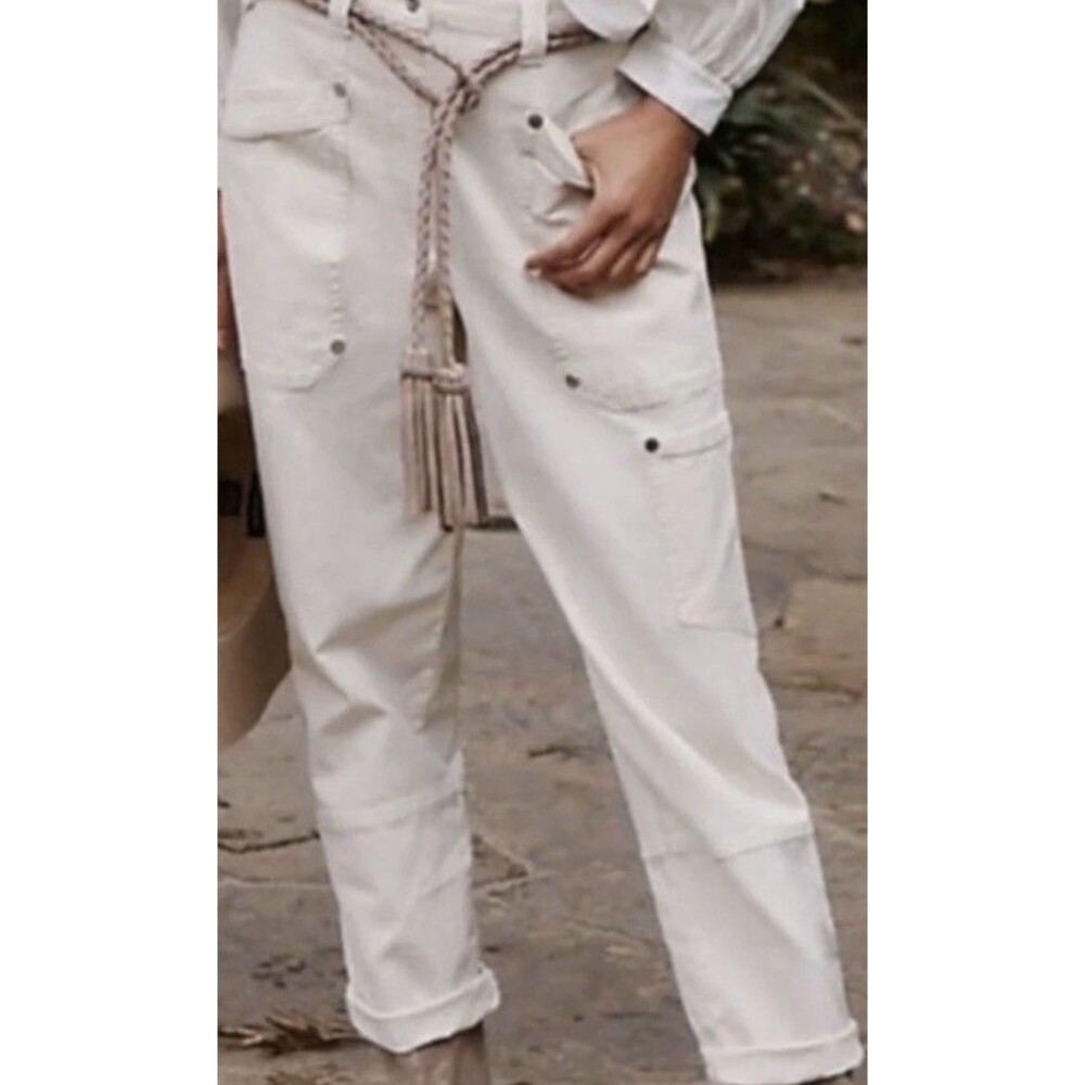 Anthropologie Maeve Pants Turner Utility Cargo Carpenter Beige Size 27